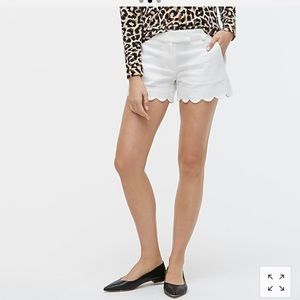 J Crew Scalloped Linen Shorts